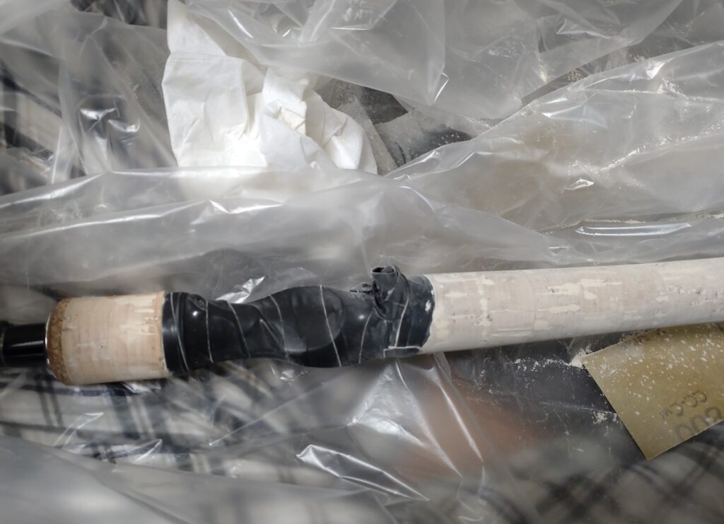 ロッド コルクグリップ補修 仕上げ